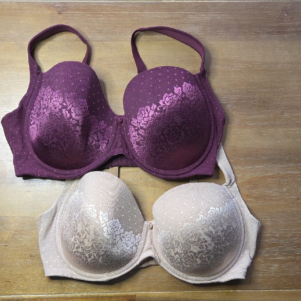 Soma Stunning Support Full Coverage 36DDD Nude & Purple [Set of 2]
